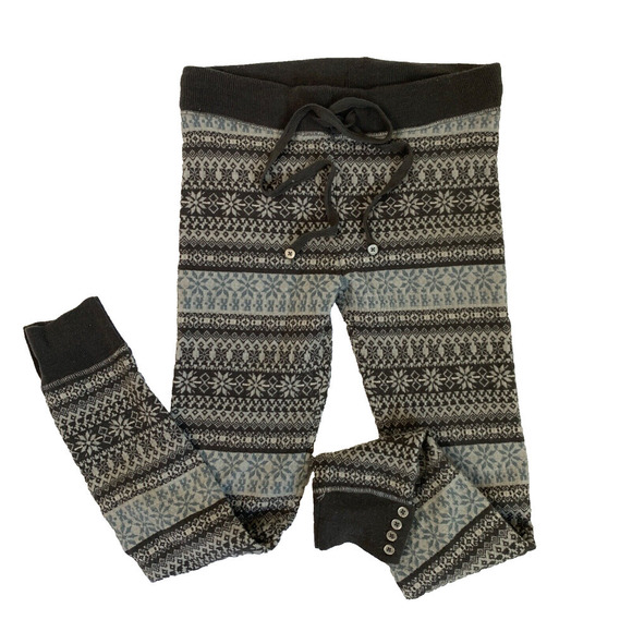 Anthropologie Saturday Sunday Wool Knit Fair Isle Jogger Pants XXSP Gray - Picture 1 of 7